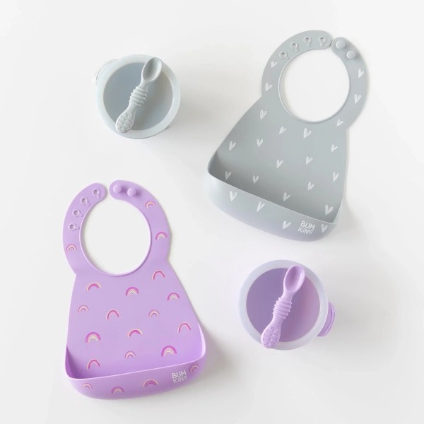 Ensemble de premier repas en silicone - Lavande