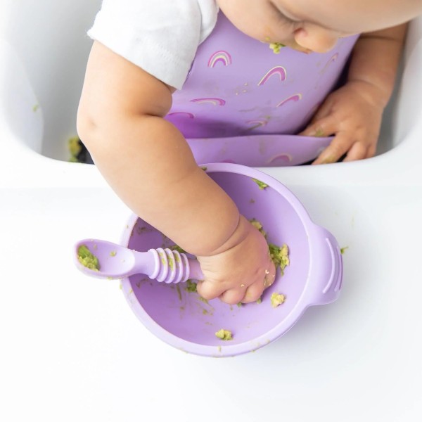 Ensemble de premier repas en silicone - Lavande