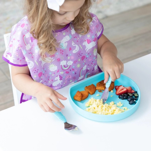 Siliconen bord met zuignap - Blauw