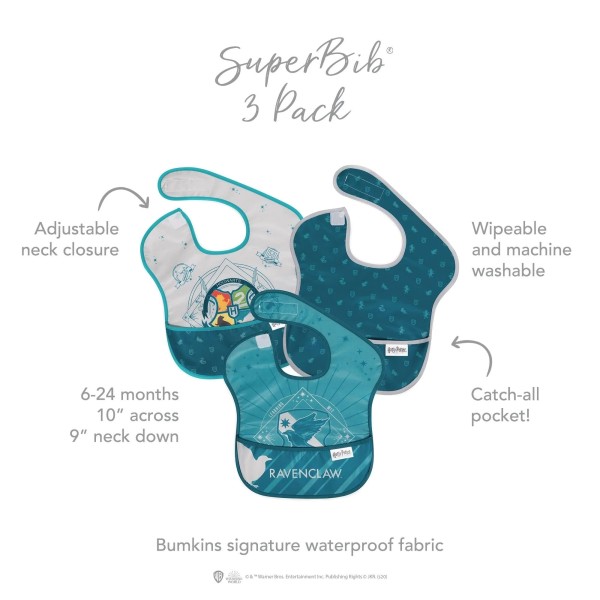 SuperBib® Baby Slab (3 stuks) - Harry Potter™ Ravenclaw™