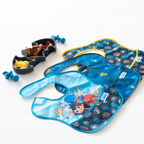 SuperBib® Bavoir pour Bébé - 6-24 mois (3 paquet) - Super Friends Breakthrough