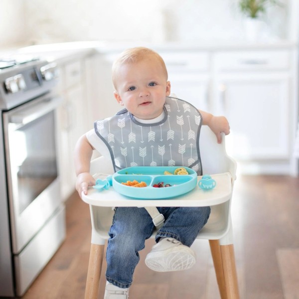 SuperBib® Baby Slab - 6-24 maanden - Grijs Pijl