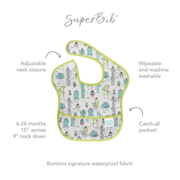 SuperBib® Babero para Bebés - 6-24 meses - Cacti