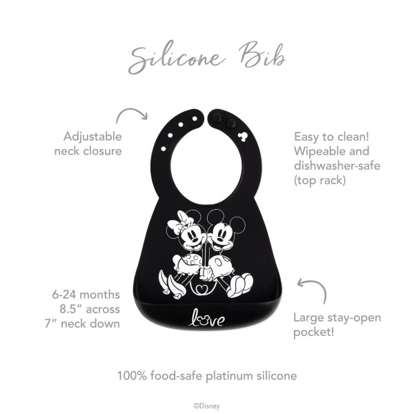 Bavette en Silicone - 6-24 mois - Disney Mickey + Minnie Mouse