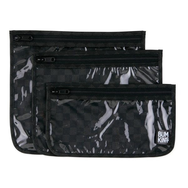 Reisebeutel mit durchsichtigem Fenster (3er-Pack) - Rich Black