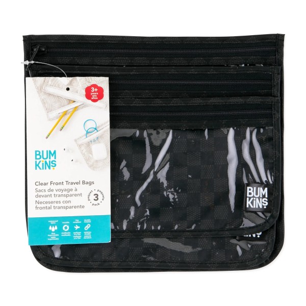 Reisebeutel mit durchsichtigem Fenster (3er-Pack) - Rich Black