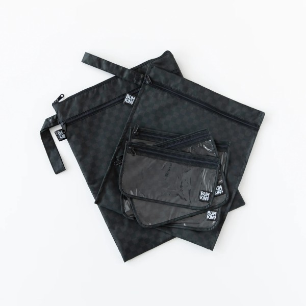 Reisebeutel mit durchsichtigem Fenster (3er-Pack) - Rich Black
