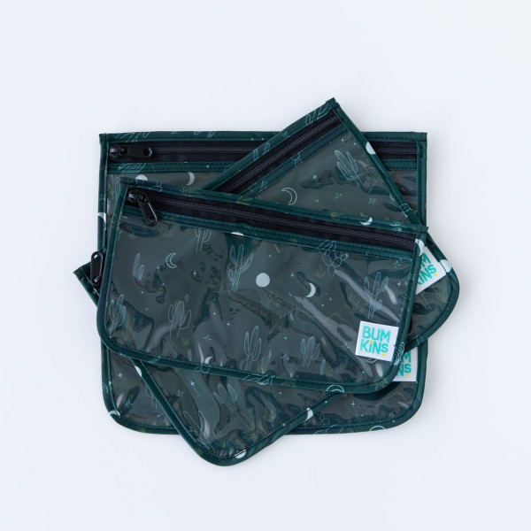 Neceseres con Frontal Transparente (3 paquete) - Starry Cactus