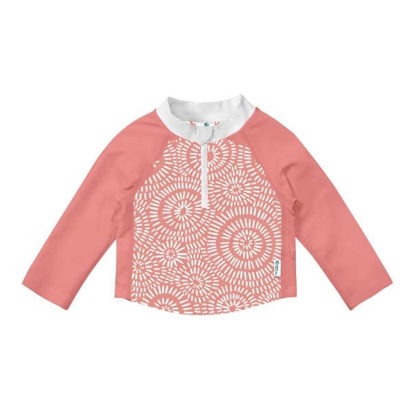 Zip Long Sleeve Rashguard - Coral Sand Dollar