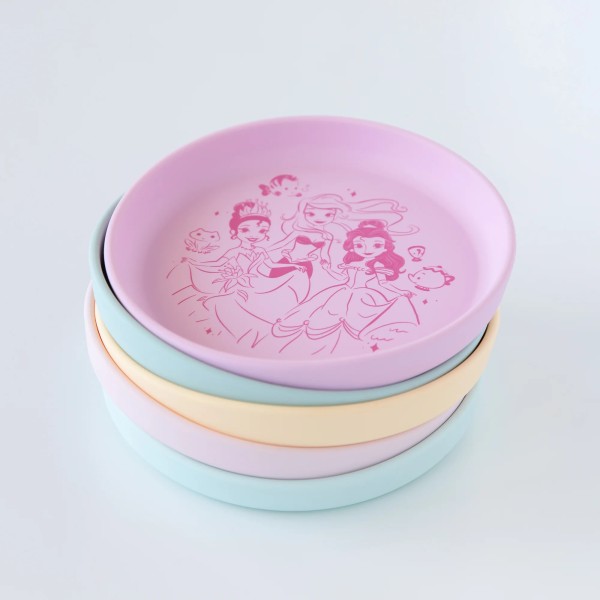Silicone Plate + Spoon Set - Disney Princess - Pink