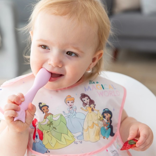 Silicone Plate + Spoon Set - Disney Princess - Pink