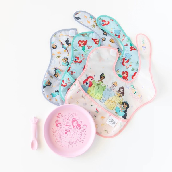 Silicone Plate + Spoon Set - Disney Princess - Pink