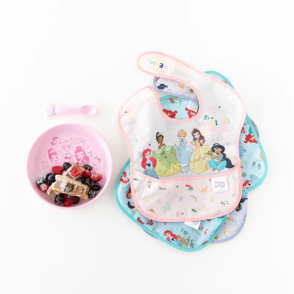 Silicone Plate + Spoon Set - Disney Princess - Pink
