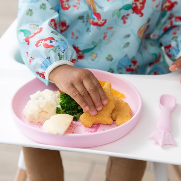 Silicone Plate + Spoon Set - Disney Princess - Pink