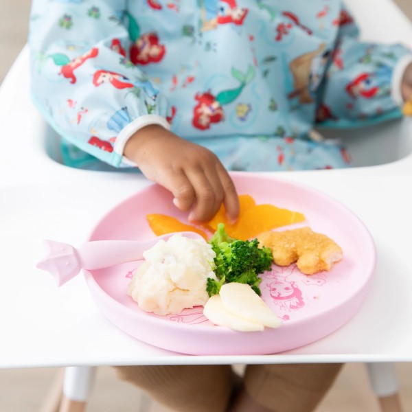 Silicone Plate + Spoon Set - Disney Princess - Pink