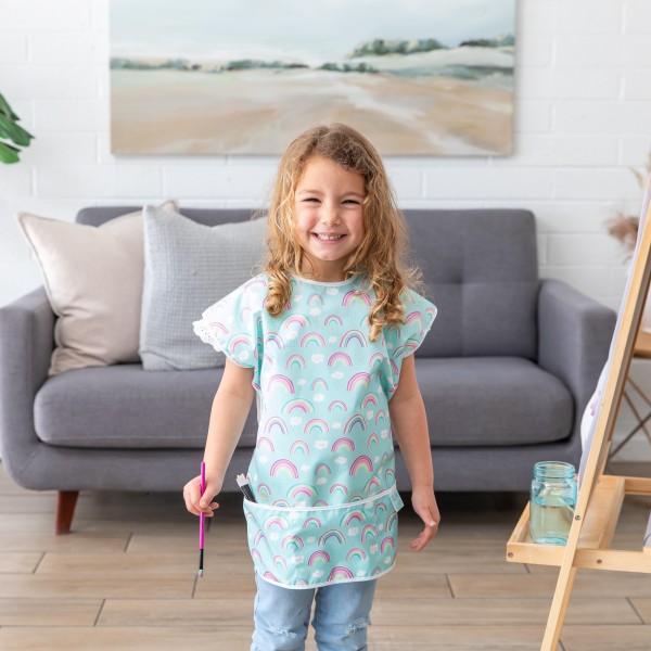 Short-sleeved art smock - Rainbows