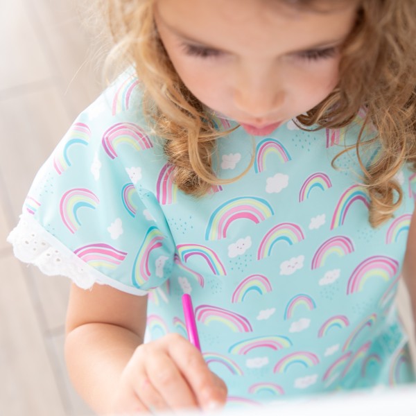 Short-sleeved art smock - Rainbows