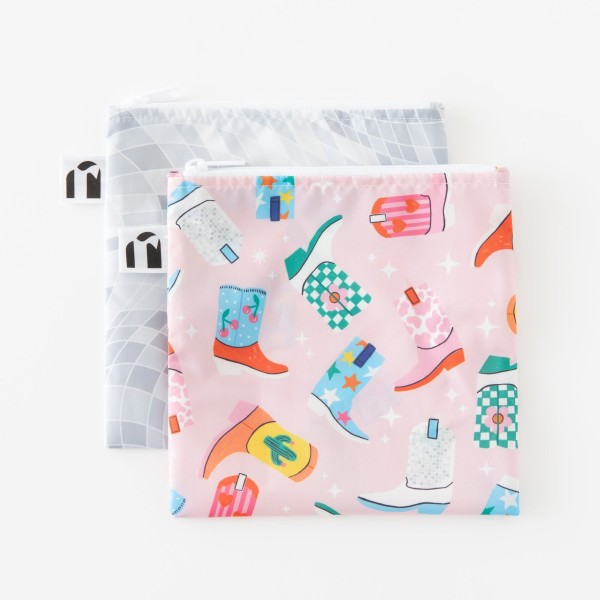 Herbruikbaar Snackzakje - Large (2 stuks) - Disco Boots