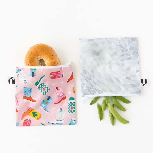 Herbruikbaar Snackzakje - Large (2 stuks) - Disco Boots