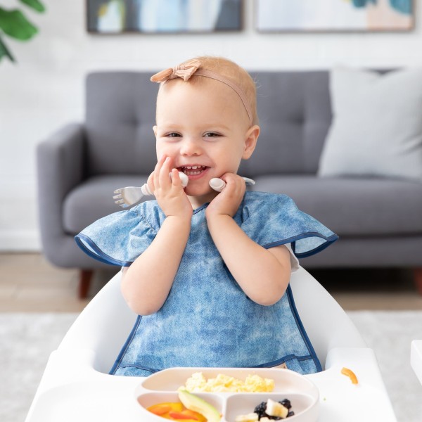 Knoeischort met Ruches - Crushed Denim