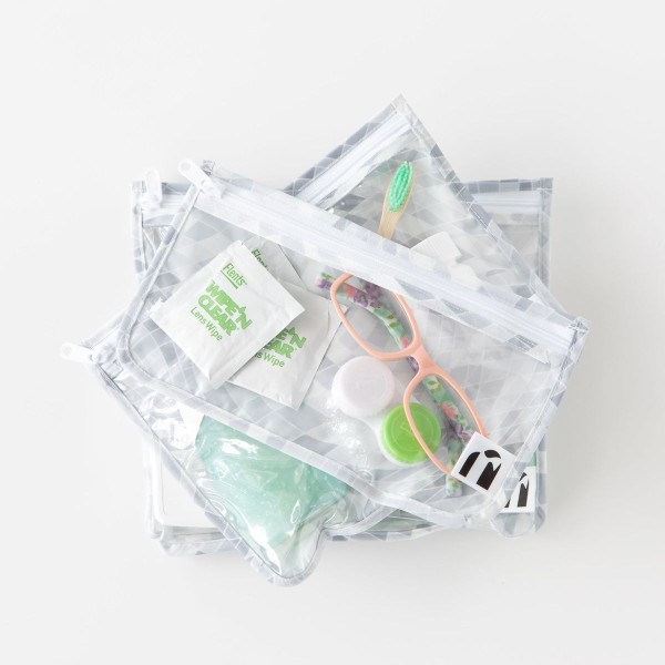 Reisebeutel mit durchsichtigem Fenster (3er-Pack) - Disco Check