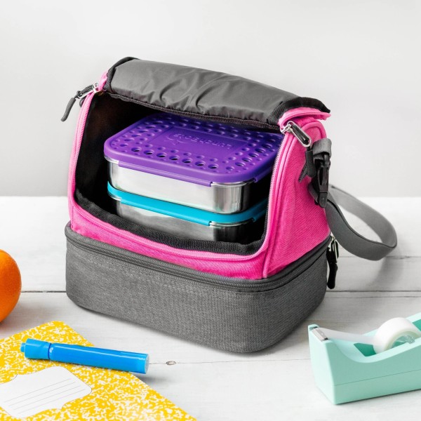Geïsoleerde duplex lunchtas - Roze