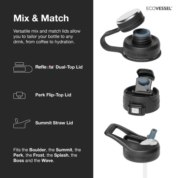 The Boulder - TriMax® geïsoleerde rvs fles - 591ml - Black Shadow