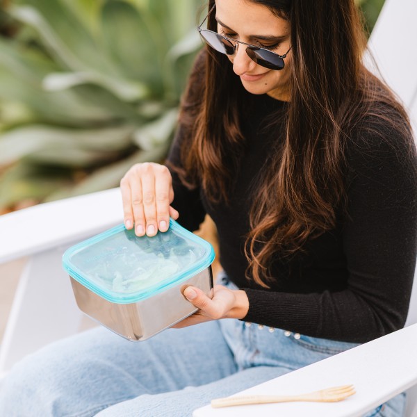 Vierkante voedselcontainer - large 50oz / 1,5l - Island Teal