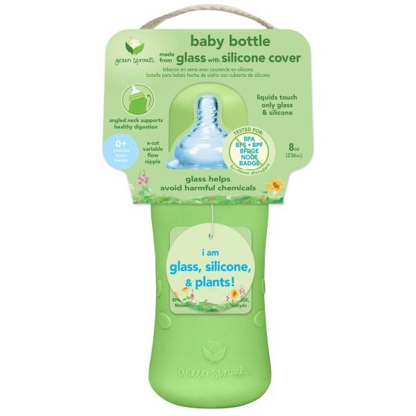 Babyflasche aus Glas 236ml - Grün