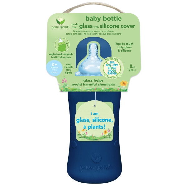 Biberon en verre 236ml - Bleu Marin