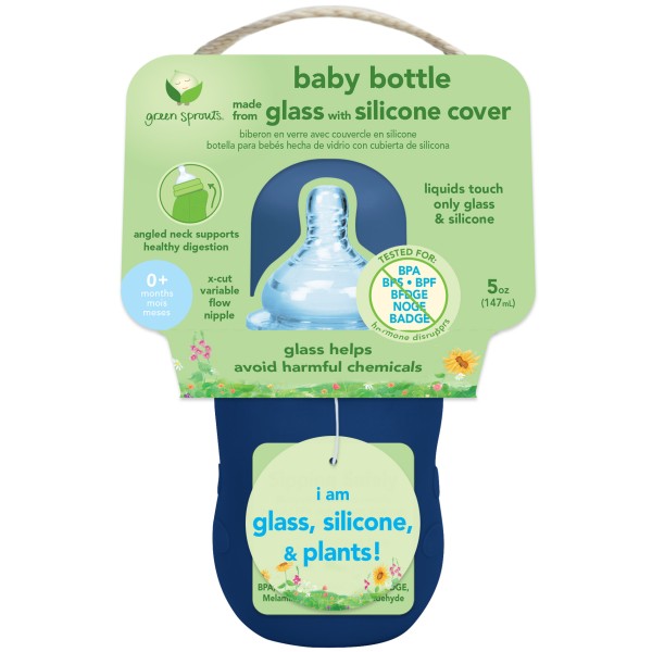 Botella para bebé de vidrio 147ml - Azul Marino