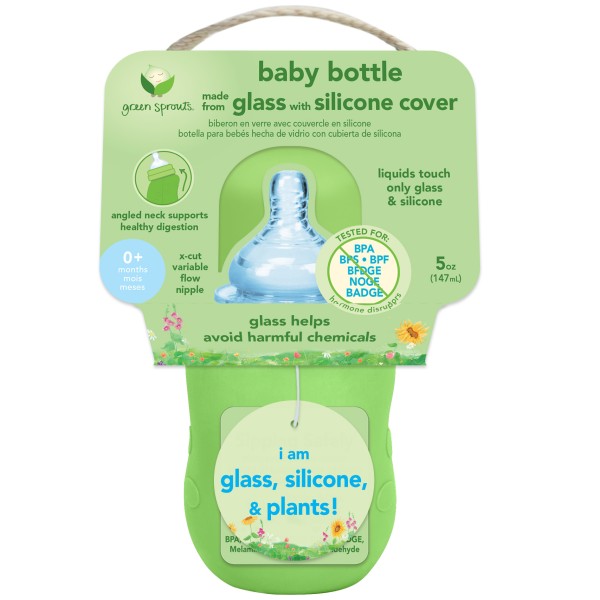Babyflasche aus Glas 147ml - Grün