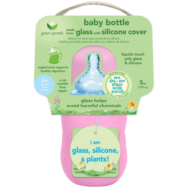Babyflasche aus Glas 147ml - Rosa
