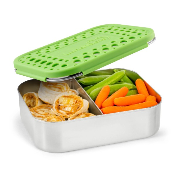 Medium Duo - 2-compartiments Boîte à Bento en Acier Inoxydable - Vert