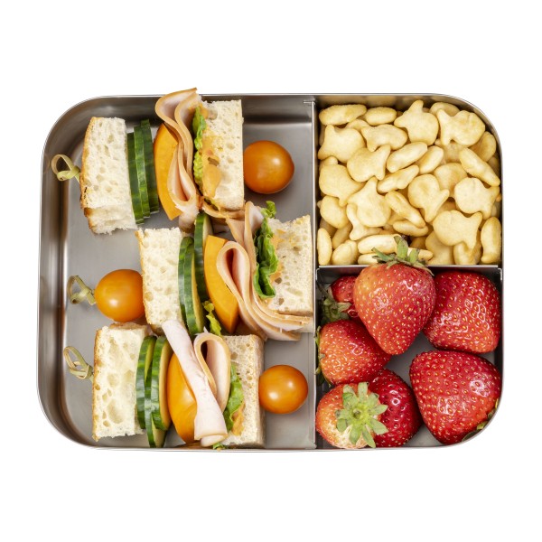 Medium Trio - 3-compartiments Boîte à Bento en Acier Inoxydable - Vert