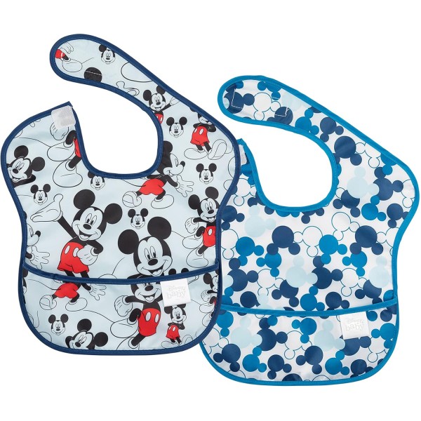 SuperBib® Baby Slab (2 stuks) - Disney Mickey Mouse - Blauw