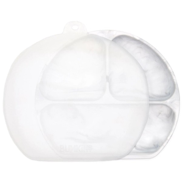 Siliconen vakjesbord met deksel (3 vaks) - Marmer