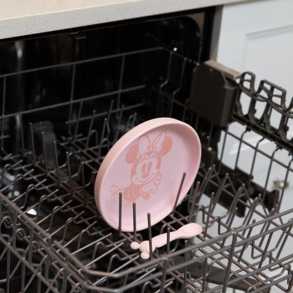 Juego de Plato de Silicona + Cuchara - Disney Minnie Mouse - Pink