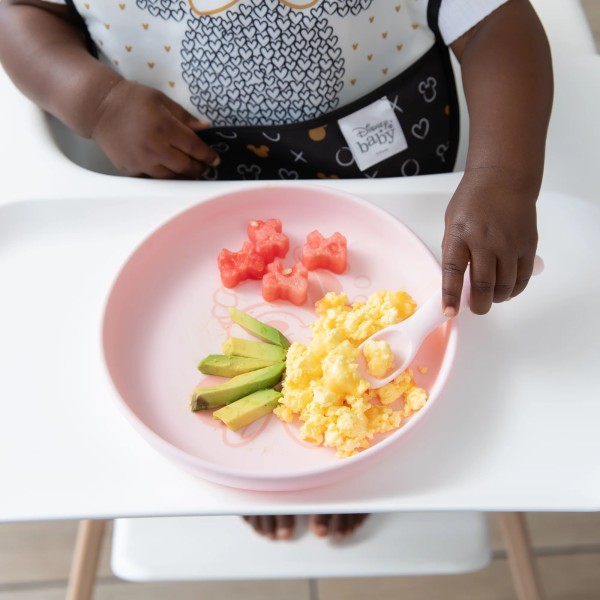 Juego de Plato de Silicona + Cuchara - Disney Minnie Mouse - Pink