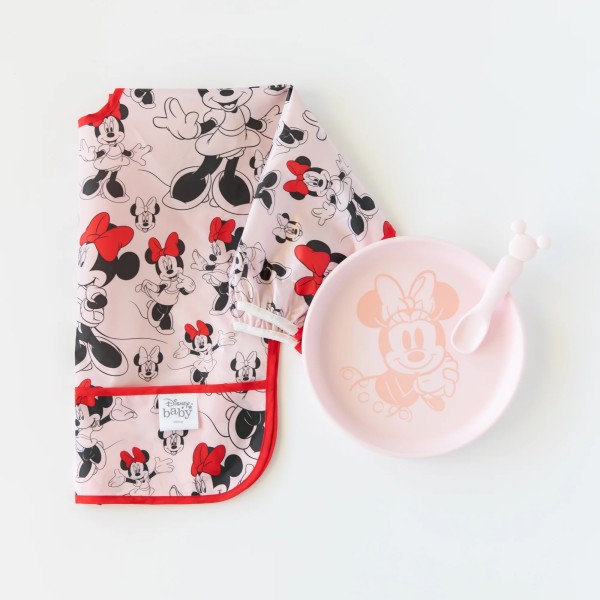 Juego de Plato de Silicona + Cuchara - Disney Minnie Mouse - Pink