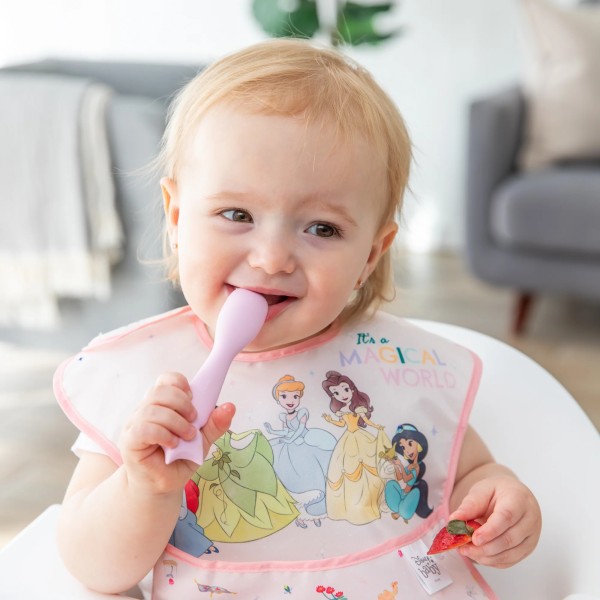 Juego de plato de silicona + cuchara - Disney Princess - Pink