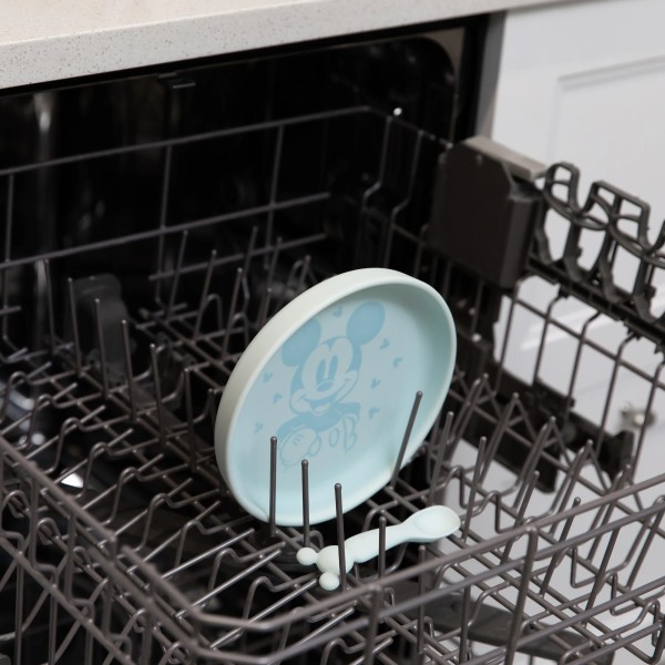 Juego de Plato de Silicona + Cuchara - Disney Mickey Mouse - Blue