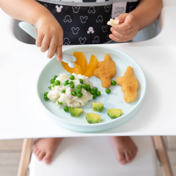 Juego de Plato de Silicona + Cuchara - Disney Mickey Mouse - Blue