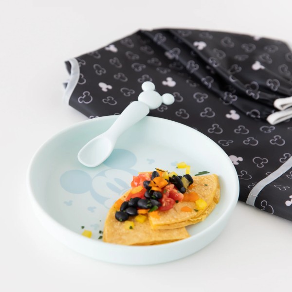 Juego de Plato de Silicona + Cuchara - Disney Mickey Mouse - Blue