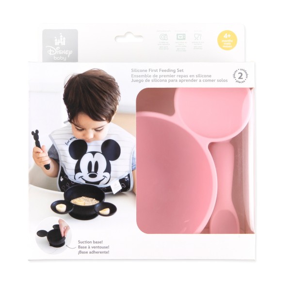 Juego de silicona para aprender a comer solos - Disney Minnie Mouse - Light Pink