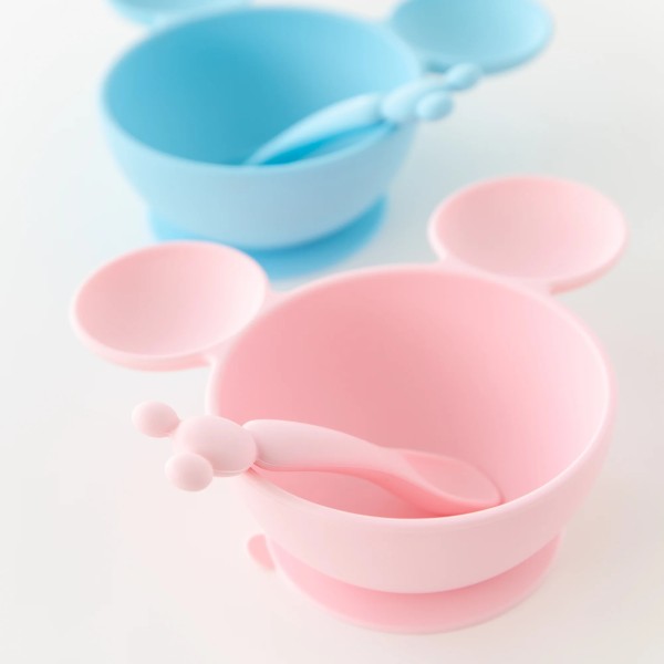 Juego de silicona para aprender a comer solos - Disney Minnie Mouse - Light Pink