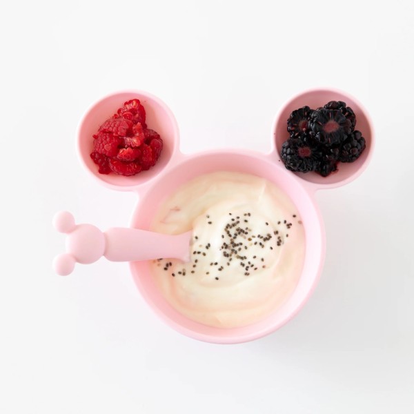 Juego de silicona para aprender a comer solos - Disney Minnie Mouse - Light Pink