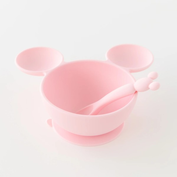Juego de silicona para aprender a comer solos - Disney Minnie Mouse - Light Pink