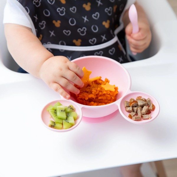 Juego de silicona para aprender a comer solos - Disney Minnie Mouse - Light Pink