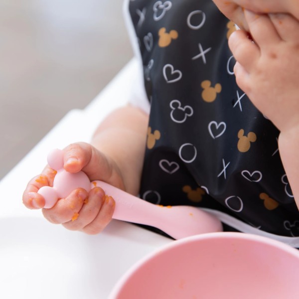 Juego de silicona para aprender a comer solos - Disney Minnie Mouse - Light Pink
